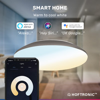 LED Ceiling lamp WiFi + Bluetooth 18W CCT - 1800lm - IK10 - Ø30 cm - Stainless steel - IP65
