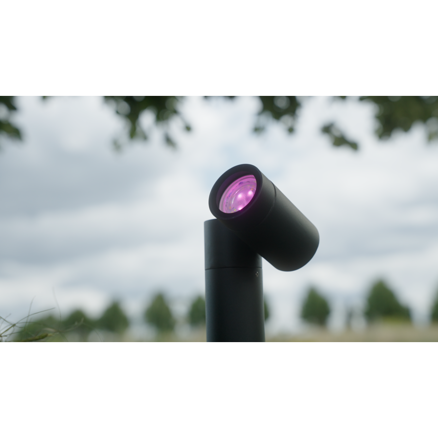 HOFTRONIC Pinero smart LED garden spike light RGBWW WiFi Bluetooth GU10 socket Tiltable Dimmable via app Garden spotlight Spike