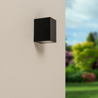 Marion - Dimmable LED wall lamp cube - GU10 excl. light source - IP65 - Black - Indoor and outdoor - 3 years guarantee