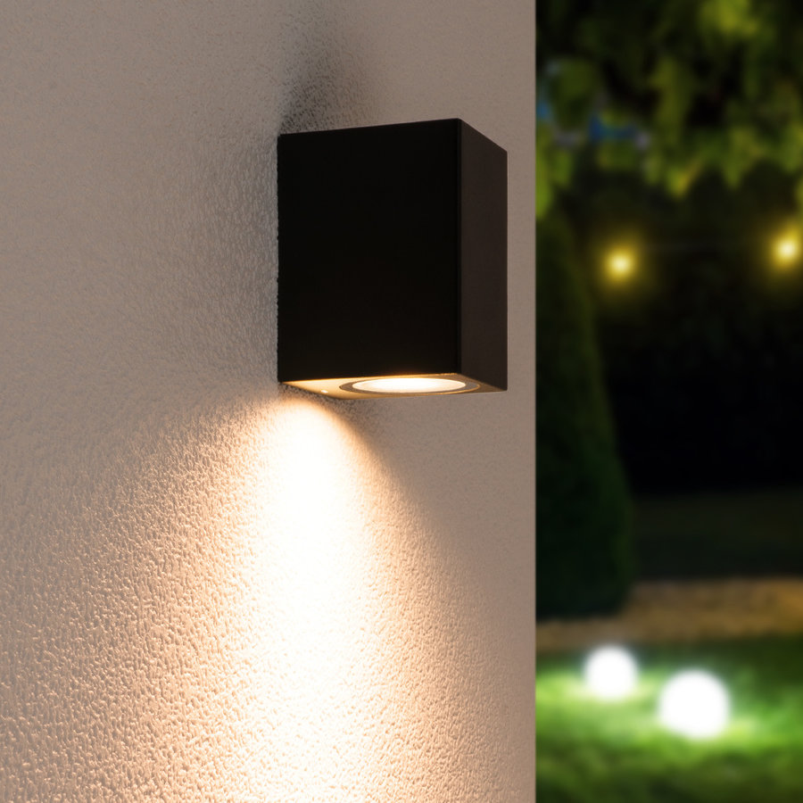 Spot Dimmbare 5W inkl. IP65 Schwarz 2700K LED-Wandleuchte Marion GU10