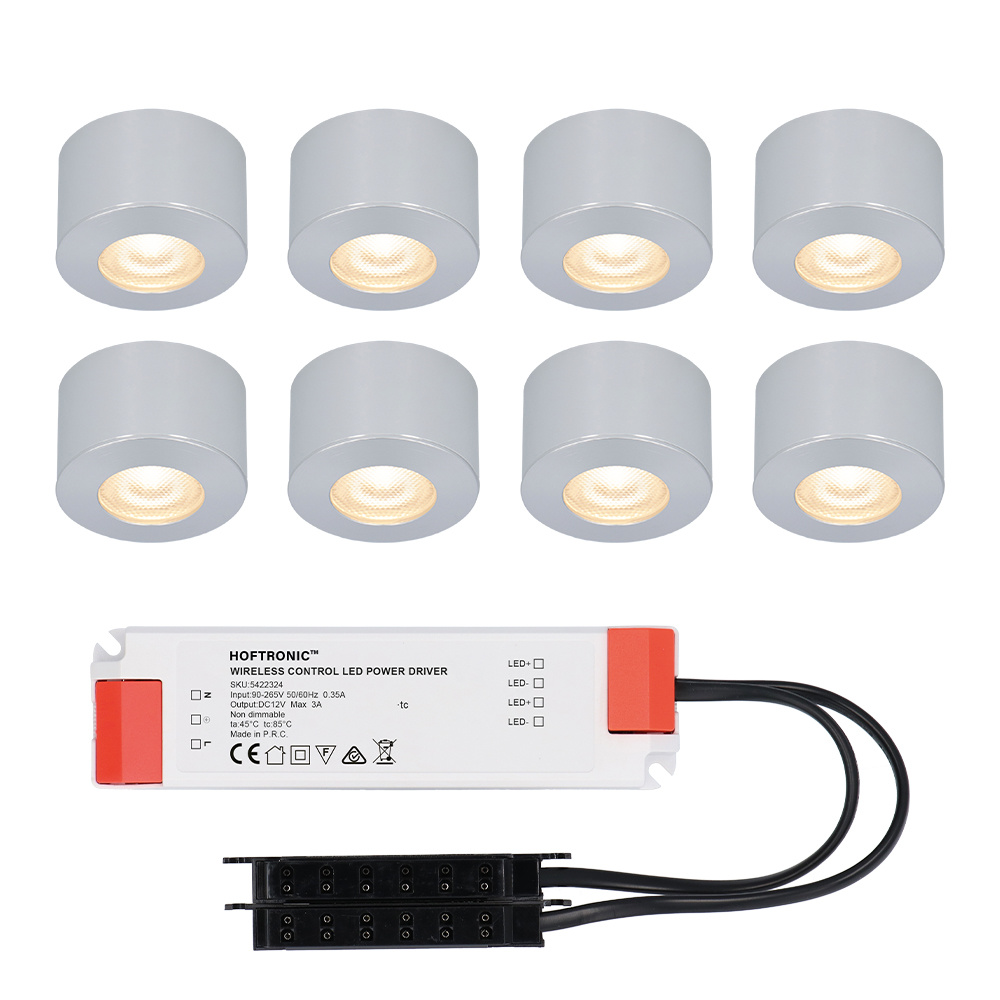 Complete set 8x3W niet dimbare LED in/opbouwspots Navarra IP44