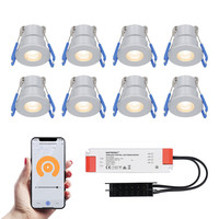 8x Milano RVS Smart LED Einbaustrahler Komplett-Set - Wifi & Bluetooth - 12V - 3 Watt - 2700K warmweiß - Veranda-Beleuchtung - Für Innen- und Außenbereich