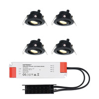 Complete set 4x3W LED spotlight Sienna Black 2700K IP44 12V