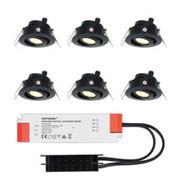 Sienna LED Inbouwspots set Zwart 6x3W 2700K IP44 12V