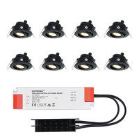 Sienna LED Inbouwspots set Zwart 8x3W 2700K IP44 12V