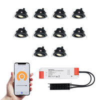 10x Sienna black Smart LED spotlights complete set - Wifi & Bluetooth - 12V - 3 Watt - 2700K warm white - Veranda lighting - For indoor and outdoor