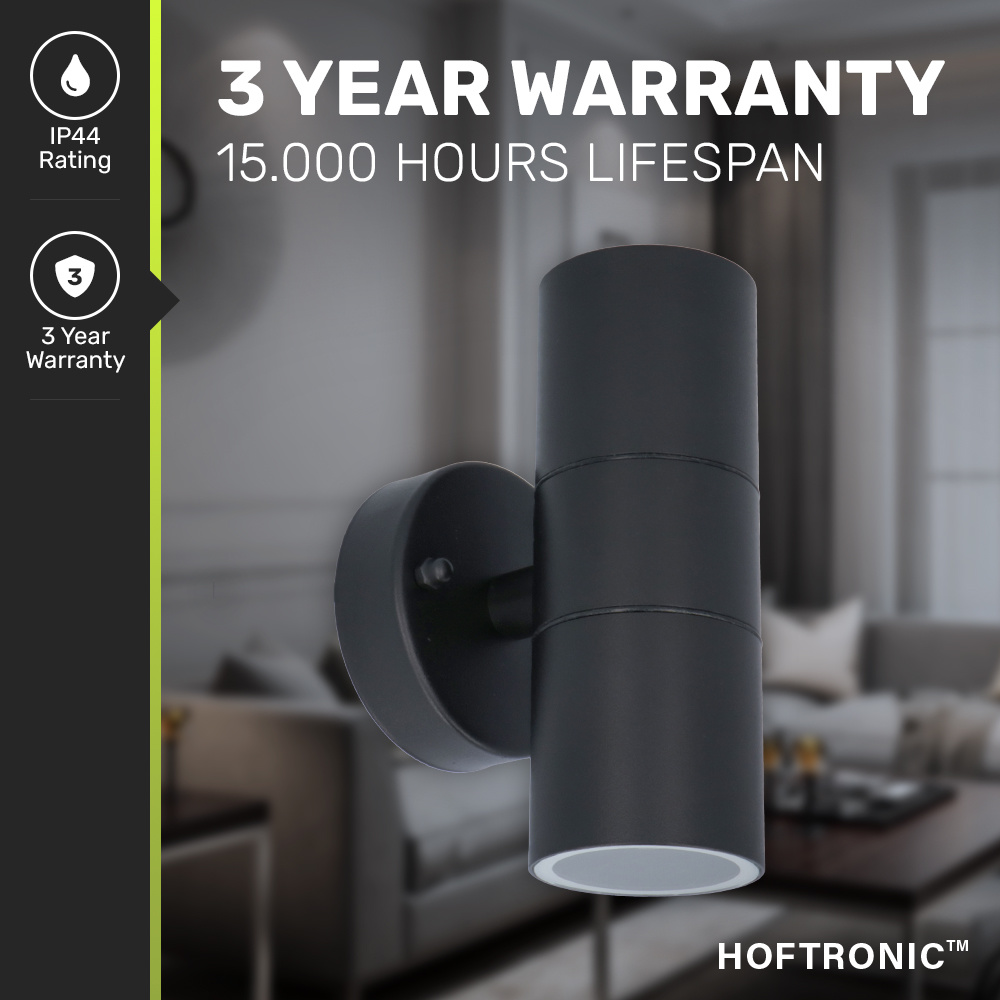 LED Wandlamp Blenda GU10 rond Up & Down light zwart IP44 excl. lichtbron voor binnen en buiten