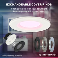 Satz von 6 intelligenten WiFi LED-Einbaustrahlern Venezia RGBWW 6 Watt IP65 Weiß