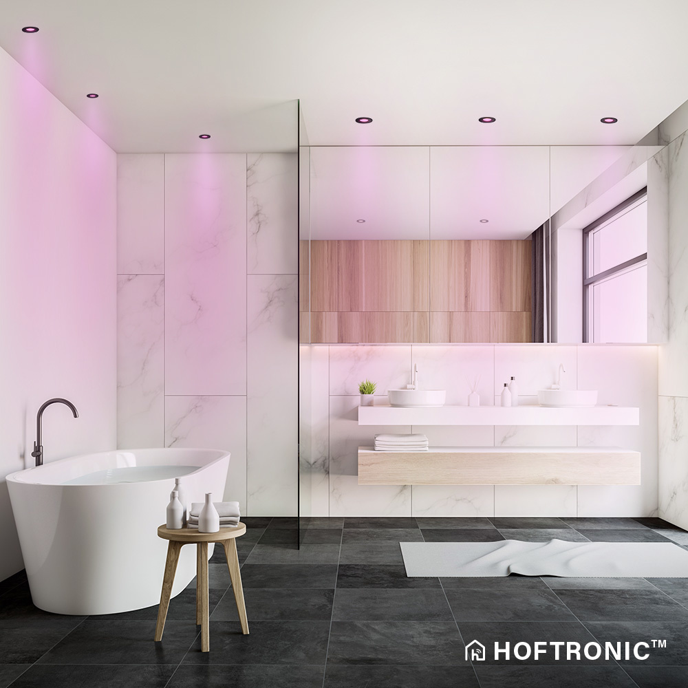 Venezia Smart inbouwspots - WiFi + Bluetooth - Bestuurbaar via App - RGBWW Dimbaar - Zwart - IP65 Waterdicht - Google home , Alexa en Siri - Smart sp afbeelding