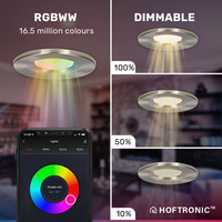 Set van 6 stuks smart WiFi LED inbouwspots Venezia RGBWW 6 Watt IP65 RVS