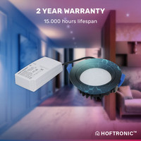 Smart WiFi LED recessed spotlight Luna RGBWW tiltable Black IP44 1050lm