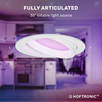 Smart WiFi LED inbouwspot Luna RGBWW kantelbaar wit IP44 1050lm