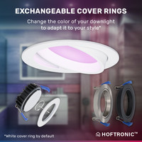 Smart WiFi LED inbouwspot Luna RGBWW kantelbaar wit IP44 1050lm