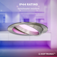 Smart WiFi LED recessed spotlight Luna RGBWW tiltable stainless steel IP44 1050lm