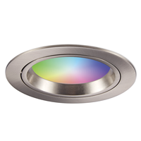 Set of 6 smart WiFi LED recessed spotlights Luna RGBWW tiltable stainless steel IP44 1050lm