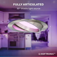 Set of 6 smart WiFi LED recessed spotlights Luna RGBWW tiltable stainless steel IP44 1050lm
