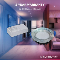 Set of 6 smart WiFi LED recessed spotlights Luna RGBWW tiltable stainless steel IP44 1050lm