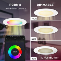 Komplettset 3 Stück intelligenten WiFi LED-Einbaustrahlern Aura RGBWW Weiß IP44 1050lm