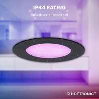Set van 3 stuks smart WiFi LED inbouwspots Aura RGBWW Zwart IP44 1050lm