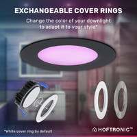 Set van 3 stuks smart WiFi LED inbouwspots Aura RGBWW Zwart IP44 1050lm