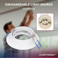 Set van 3 stuks smart WiFi LED inbouwspots Pittsburg dimbaar RGBWW kantelbaar wit IP20