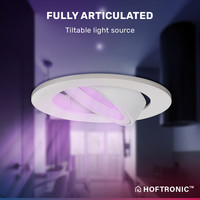 Set van 3 stuks Smart Dublin LED inbouwspots - Kantelbaar - Vele smart functies - Alle kleuren - Wit plafondspot - IP20 voor binnen