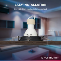 Komplettset 6 Stück intelligenter WiFi LED Einbaustrahler Laredo Schwarz 5 Watt RGBWW Schwenkbar IP20