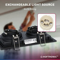 Durham double smart LED downlight - 2x5.5 Watt - RGBWW - WiFi+BLE - Tiltable - Dimmable - for indoors - Black