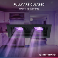 3x Durham double smart LED downlight - 2x5.5 Watt - RGBWW - WiFi+BLE - Tiltable - Dimmable - for indoors - Black