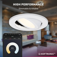 6x Vienna smart LED inbouwspot - WiFi & Bluetooth - Kantelbaar - Google Home en Amazon Alexa - IP65 - Ingebouwde 6 Watt RGBWW spot - Wit - 3 jaar garantie