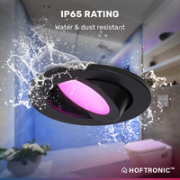 Vienna LED Einbaustrahler Smart Home - WiFi + Bluetooth - App steuern - RGBWW Farbig Dimmbar- Schwarz - Schwenkbar - IP65 Wasserdicht - Alexa , Siri und Google Home