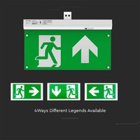 LED Noodverlichting met accu - 4 in 1 montagemogelijkheden - 6000K Lichtkleur - Incl. 4 pictogrammen met vluchtwegaanduiding - 30 meter zichtbaar