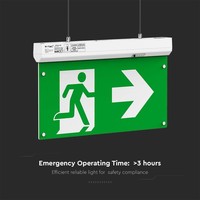 LED Emergency light with battery - 4 in 1 mounting options - 6000K - Incl. 4 pictograms with escape route indication - 30 metres visible
