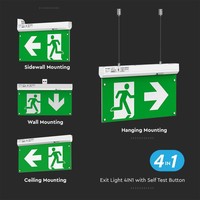 LED Noodverlichting met accu - 4 in 1 montagemogelijkheden - 6000K Lichtkleur - Incl. 4 pictogrammen met vluchtwegaanduiding - 30 meter zichtbaar