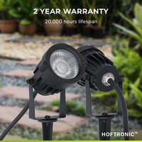 Set of 6 modern black LED pin spot Lenzo - 5 Watt - Warm white 3000K - IP65 Waterproof ideal as garden lighting