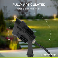 Set van 3 moderne zwarte LED prikspot Lenzo met kap - 5 Watt - Warm wit 3000K - IP65 Waterdicht ideaal als tuinverlichting