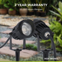 Set van 3 moderne zwarte LED prikspot Lenzo met kap - 5 Watt - Warm wit 3000K - IP65 Waterdicht ideaal als tuinverlichting
