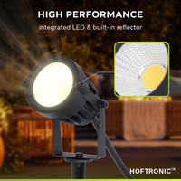 Set van 9 moderne zwarte LED prikspot Renzo - 5 Watt - Warm wit 3000K - IP65 Waterdicht ideaal als tuinverlichting