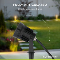 9er Set Renzo LED Gartenstrahler mit Erdspieß - Modern schwarz - 5 Watt - Warmweiß 3000K - IP65 Wasserdicht ideal als Gartenbeleuchtung