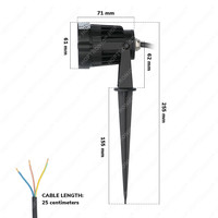 9er Set Renzo LED Gartenstrahler mit Erdspieß - Modern schwarz - 5 Watt - Warmweiß 3000K - IP65 Wasserdicht ideal als Gartenbeleuchtung