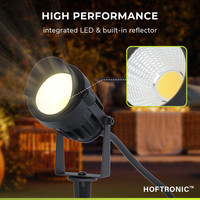 Moderne zwarte LED prikspot Renzo met kap - 5 Watt - Warm wit 3000K - IP65 Waterdicht ideaal als tuinverlichting