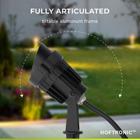 Moderne zwarte LED prikspot Renzo met kap - 5 Watt - Warm wit 3000K - IP65 Waterdicht ideaal als tuinverlichting