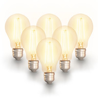6x Smart E27 LED filament lamp - A60 - Wifi & Bluetooth - 806lm - 7 Watt - Warm wit tot koud wit