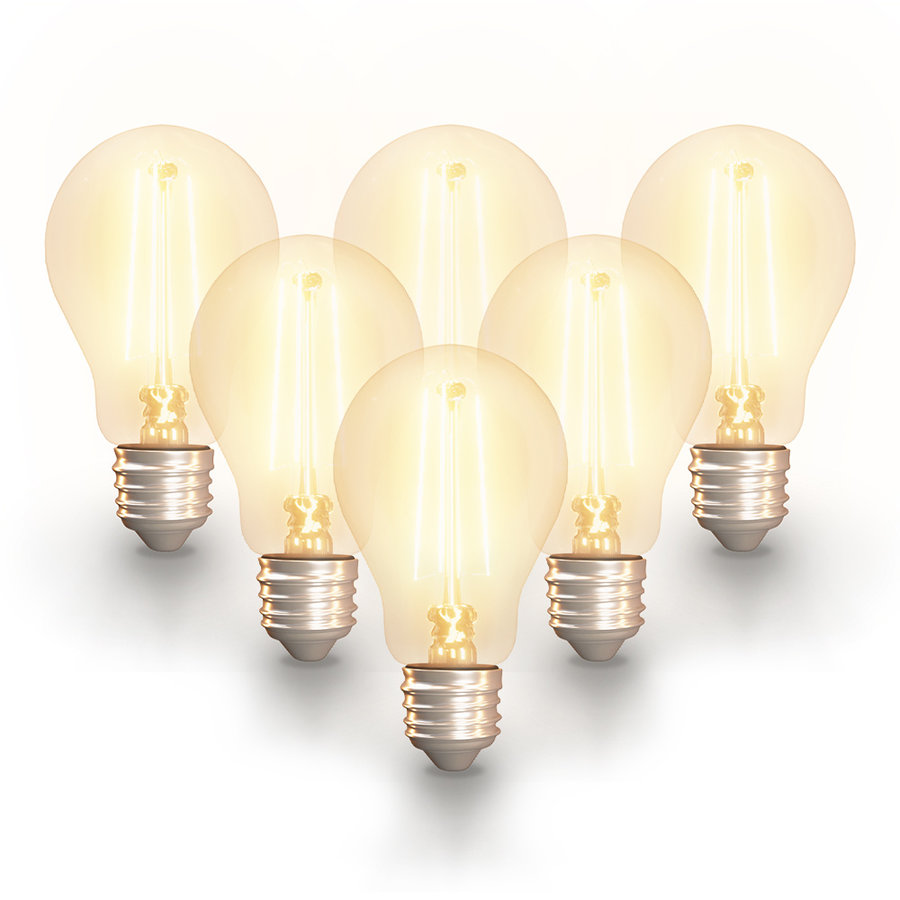 6x E27 Smart LED filament lamp - A60 - Wifi Bluetooth - 806lm 7 W