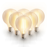 6x Smarte Glühbirne E27 - G95 - Wifi & Bluetooth - 806lm - 7 Watt - Warmweiß bis Kaltweiß