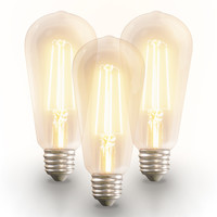 3x Smart E27 LED filament lamp - ST64 - Wifi & Bluetooth - 806lm - 7 Watt - Warm white to cold white