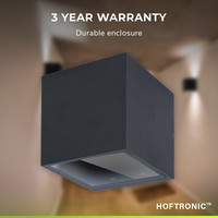 Cuba LED wall lamp - for 2 GX53 spots - IP65waterproof for indoor and outdoor use - Square - Max. 2x 9 watt - Suitable for bathroom and garden - Up and down light - Black