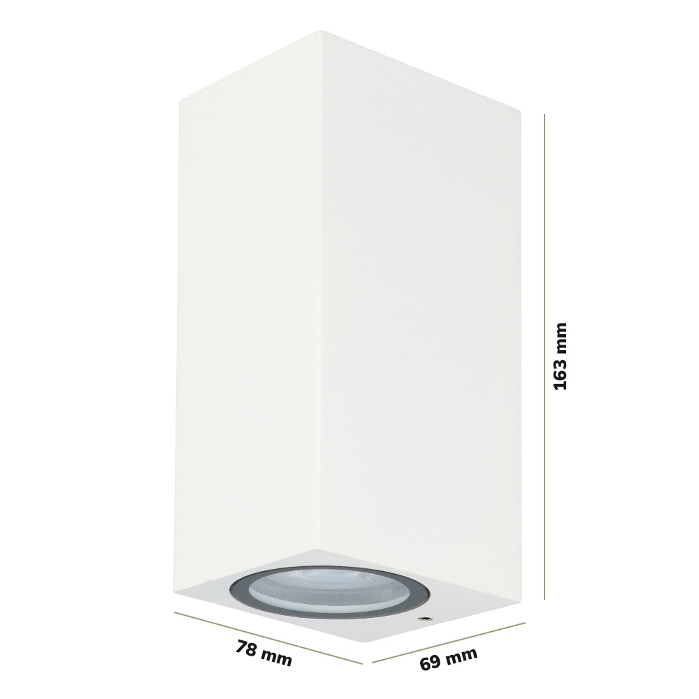 Selma WiFi & Bluetooth dimbare LED wandlamp - Google Home en Amazon Alexa - Up & Down light - IP65 - Incl. 2x RGBWW GU10 spots - Wit voor binnen en b