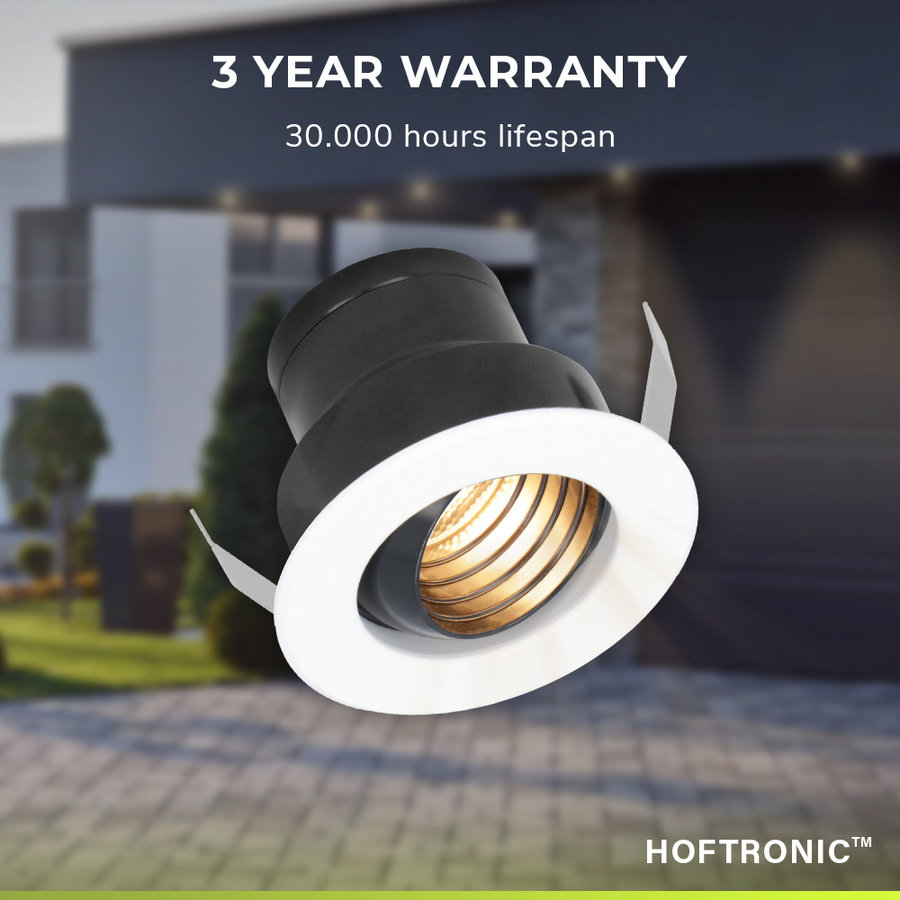 10x Cadiz LED Inbouwspot complete set - Niet dimbaar - 2700K - Zwart