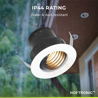 Set van 8 12V 3W - Mini LED Inbouwspot - Wit - Dimbaar - Kantelbaar & verzonken - Verandaverlichting - Incl. Muurdimmer - IP44 voor buiten - 2700K - Warm wit